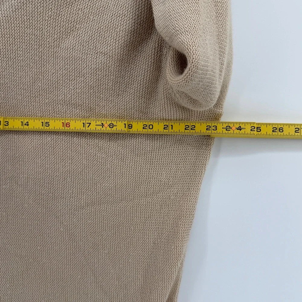 VTG Polo Ralph Lauren Mens XXL Beige 100% Silk V-Neck Sweater Italian Yarn Tan